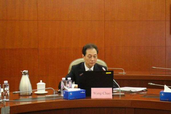 王超会长同尼扎米国际中心联合主席、拉脱维亚前总统弗赖贝加视频通话